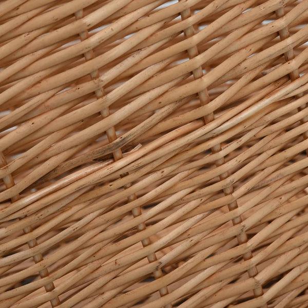 vidaXL Wicker Log Basket with Handles 78 x 54 x 34 cm Natural