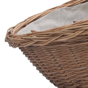 vidaXL Log Basket with Handle 60 x 44 x 55 cm Natural Wicker