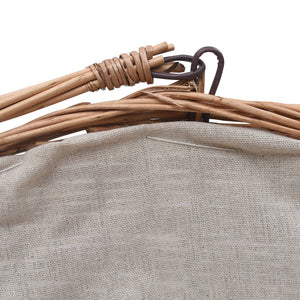 vidaXL Log Basket with Handle 60 x 44 x 55 cm Natural Wicker