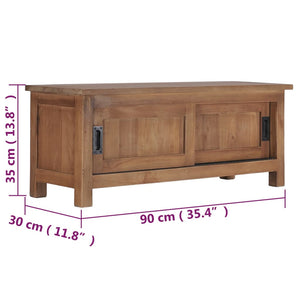 vidaXL TV Cabinet 90x30x35 cm Solid Teak Wood