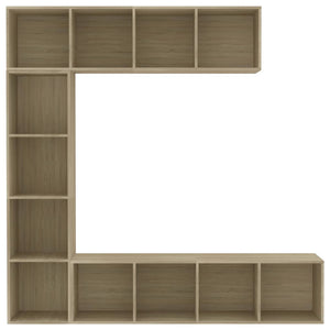 vidaXL 3-Piece Book/TV Cabinet Set Sonoma Oak 180x30x180 cm
