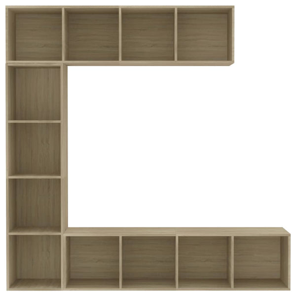 vidaXL 3-Piece Book/TV Cabinet Set Sonoma Oak 180x30x180 cm