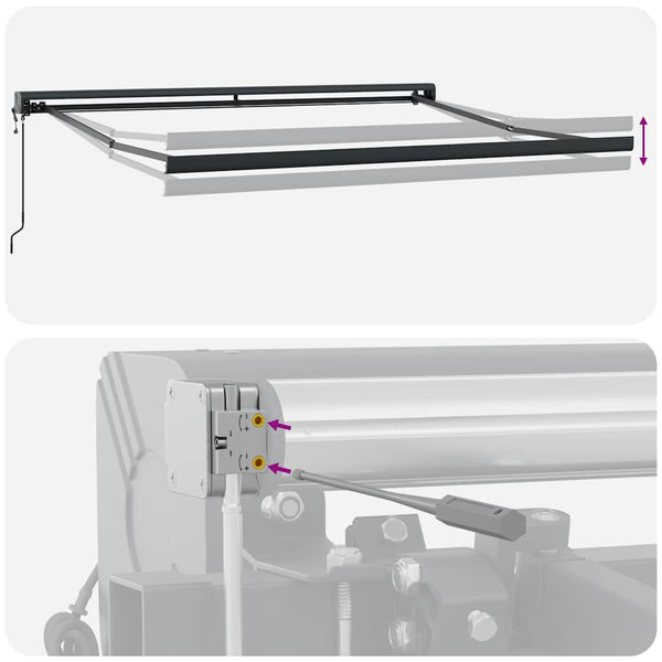 vidaXL | Awning Frame | Anthracite 350 x 250 cm Aluminium