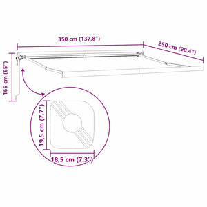 vidaXL | Awning Frame | Anthracite 350 x 250 cm Aluminium