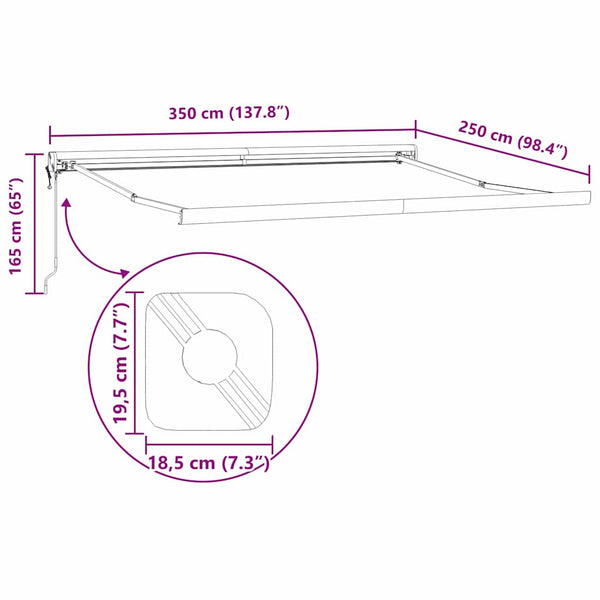 vidaXL | Awning Frame | Anthracite 350 x 250 cm Aluminium