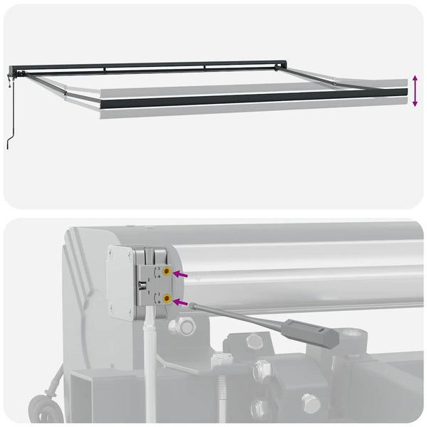 vidaXL | Awning Frame | Anthracite 450 x 300 cm Aluminum
