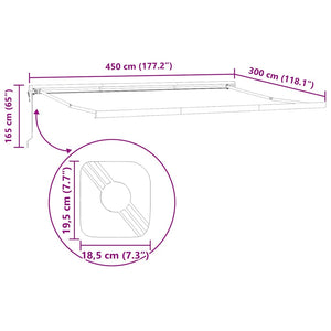 vidaXL | Awning Frame | Anthracite 450 x 300 cm Aluminum