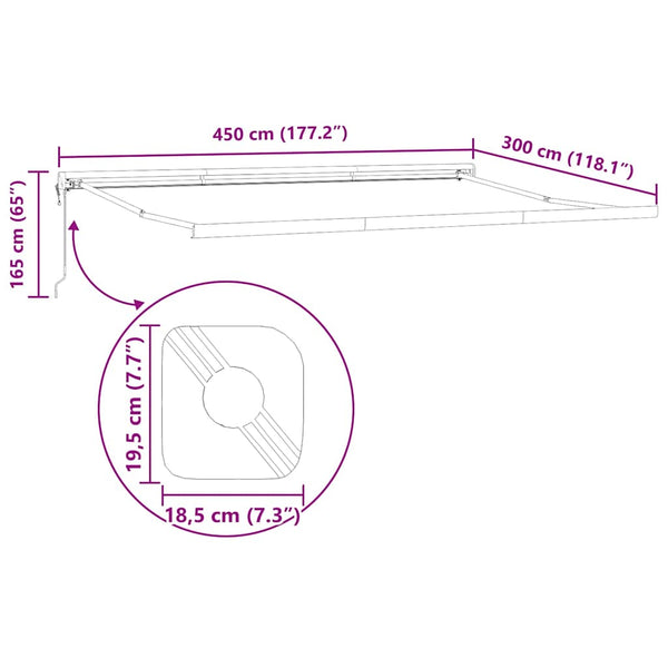 vidaXL | Awning Frame | Anthracite 450 x 300 cm Aluminum
