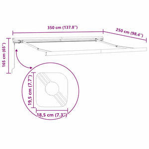 vidaXL | Awning Frame | Anthracite 350 x 250 cm Aluminium