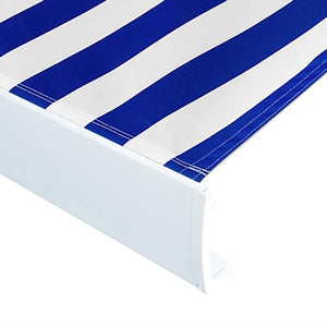 vidaXL Awning Fabric Canvas Blue & White 450x300 cm