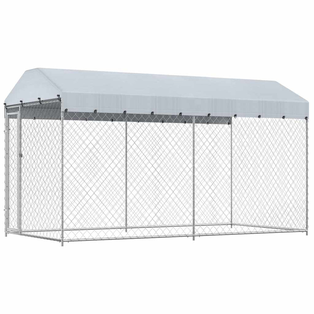 Outdoor-Hundezwinger mit Überdachung 382x192x225 cm