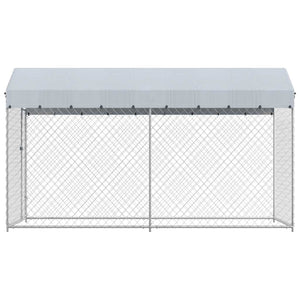 Outdoor-Hundezwinger mit Überdachung 382x192x225 cm