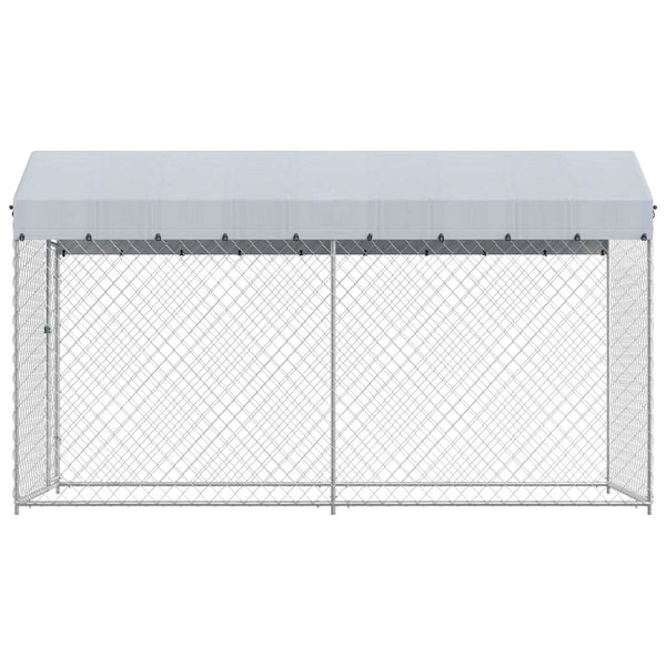 Outdoor-Hundezwinger mit Überdachung 382x192x225 cm
