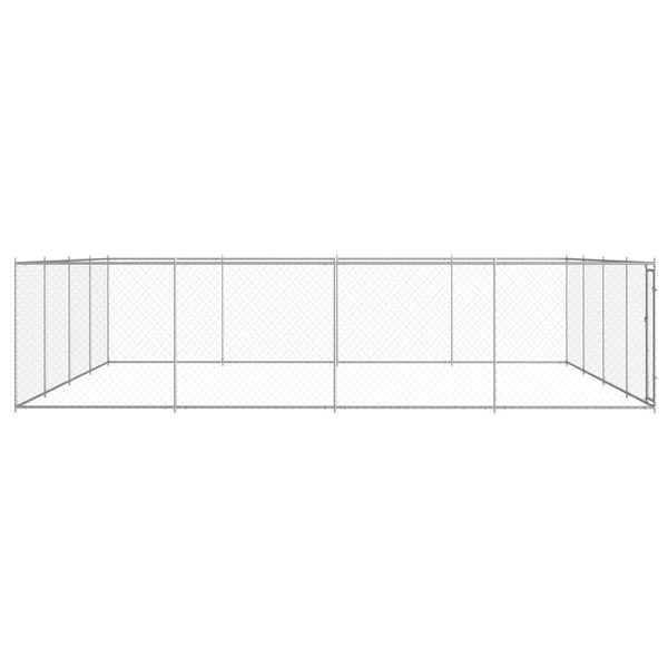 Outdoor-Hundezwinger Verzinkter Stahl 760x760x185 cm