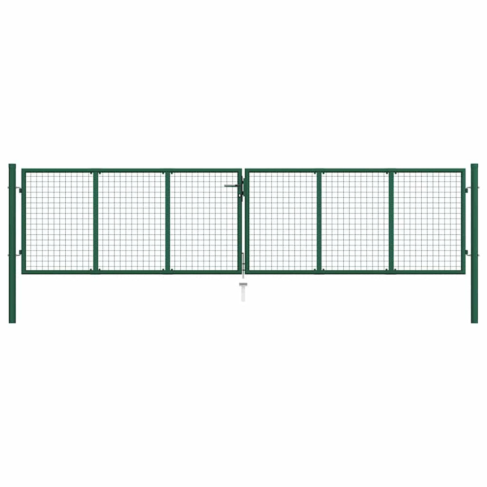 Maschen-Gartentor aus Stahl 400x100 cm Grün