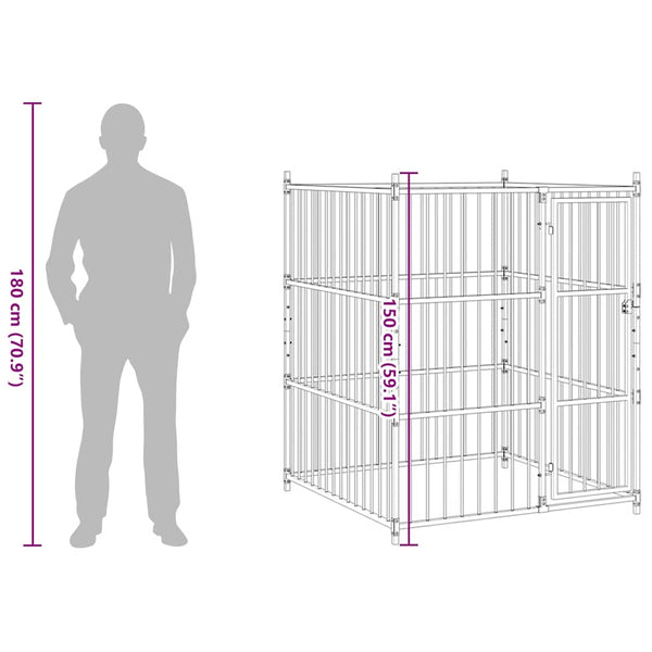 Outdoor-Hundezwinger 120x120x150 cm