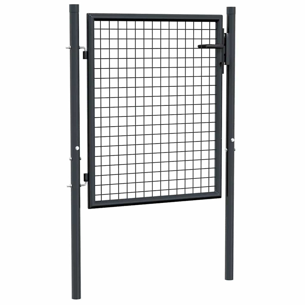 Maschen-Gartentor verzinkter Stahl 100 x 75 cm Grau