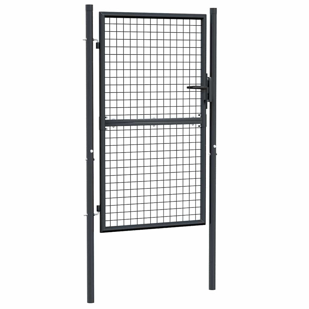 Maschen-Gartentor verzinkter Stahl 100 x 150 cm Grau