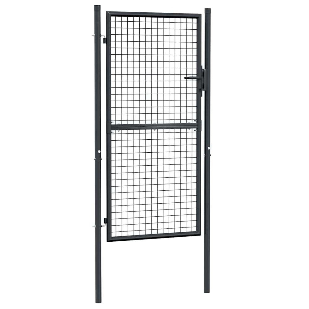Maschen-Gartentor verzinkter Stahl 100 x 175 cm Grau