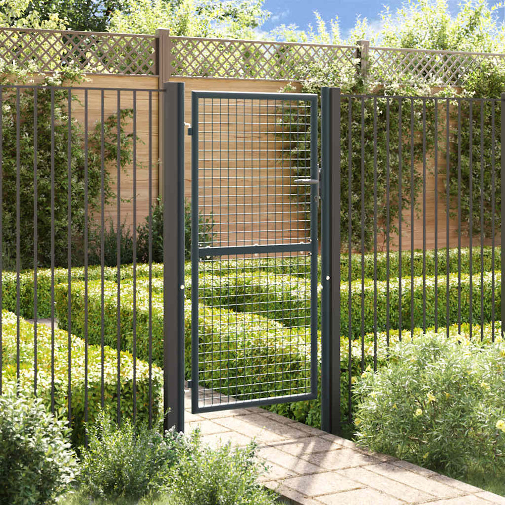Maschen-Gartentor verzinkter Stahl 100 x 175 cm Grau