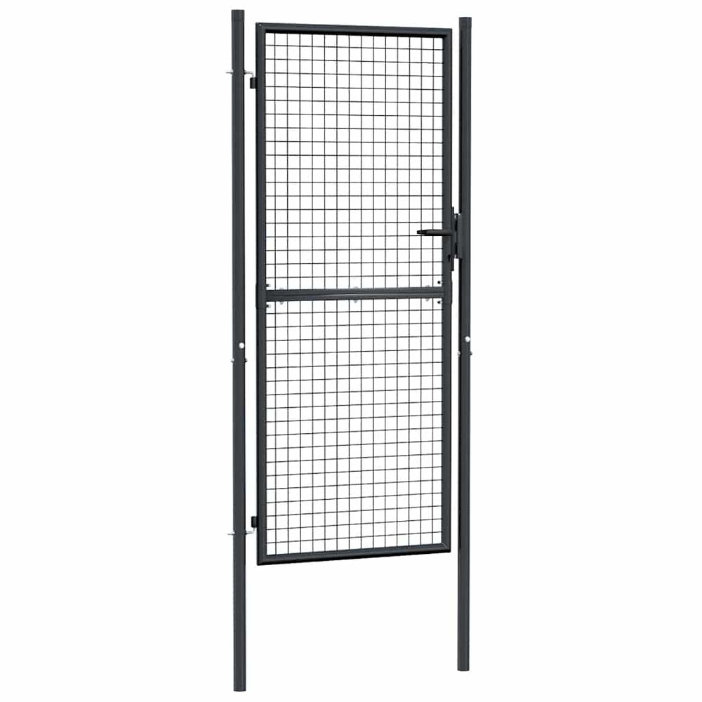 vidaXL Mesh Garden Gate Galvanized Steel 100 x 200 cm Grey