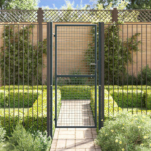 vidaXL Mesh Garden Gate Galvanized Steel 100 x 200 cm Grey