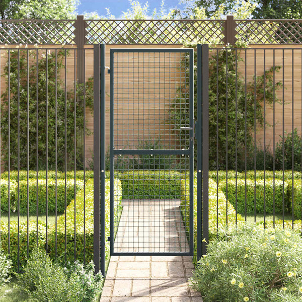 vidaXL Mesh Garden Gate Galvanized Steel 100 x 200 cm Grey