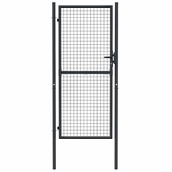 vidaXL Mesh Garden Gate Galvanized Steel 100 x 200 cm Grey