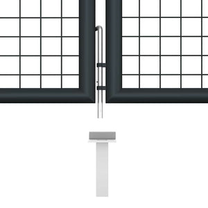 vidaXL Mesh Garden Gate Galvanized Steel 400 x 100 cm Grey