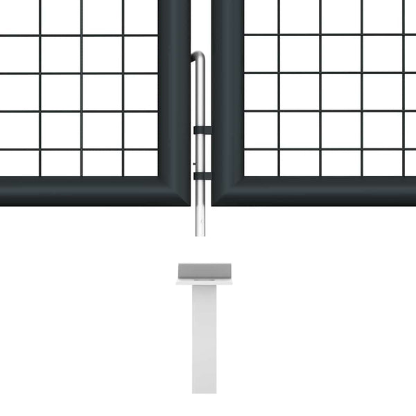 vidaXL Mesh Garden Gate Galvanized Steel 400 x 100 cm Grey