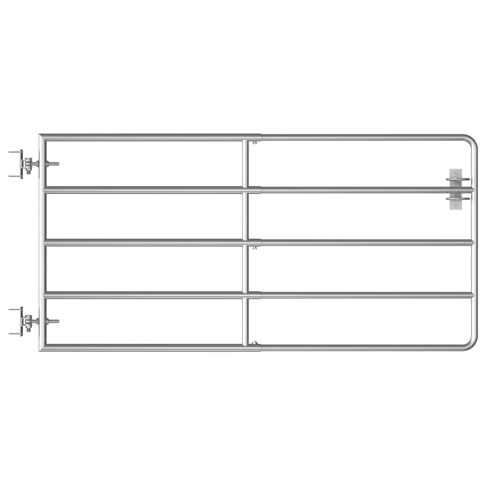 vidaXL 5-Rail Galvanised Steel Field Gate (95-170)x90 cm Silver