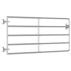 vidaXL 5-Rail Galvanised Steel Field Gate (95-170)x90 cm Silver