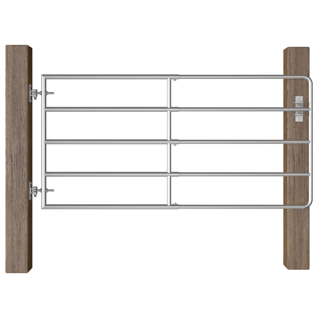 vidaXL 5-Rail Galvanised Steel Field Gate (95-170)x90 cm Silver