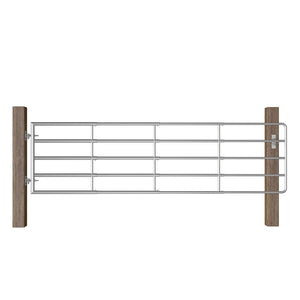 vidaXL 5-Bar Steel Pasture Gate (115-300) x 90 cm Silver