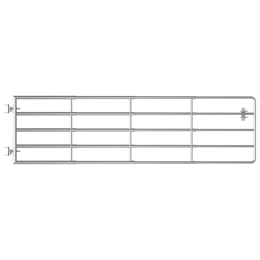 vidaXL 5-Bar Steel Pasture Gate (115-300) x 90 cm Silver