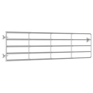 vidaXL 5-Bar Steel Pasture Gate (115-300) x 90 cm Silver