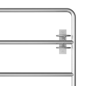 vidaXL 5-Bar Steel Pasture Gate (115-300) x 90 cm Silver