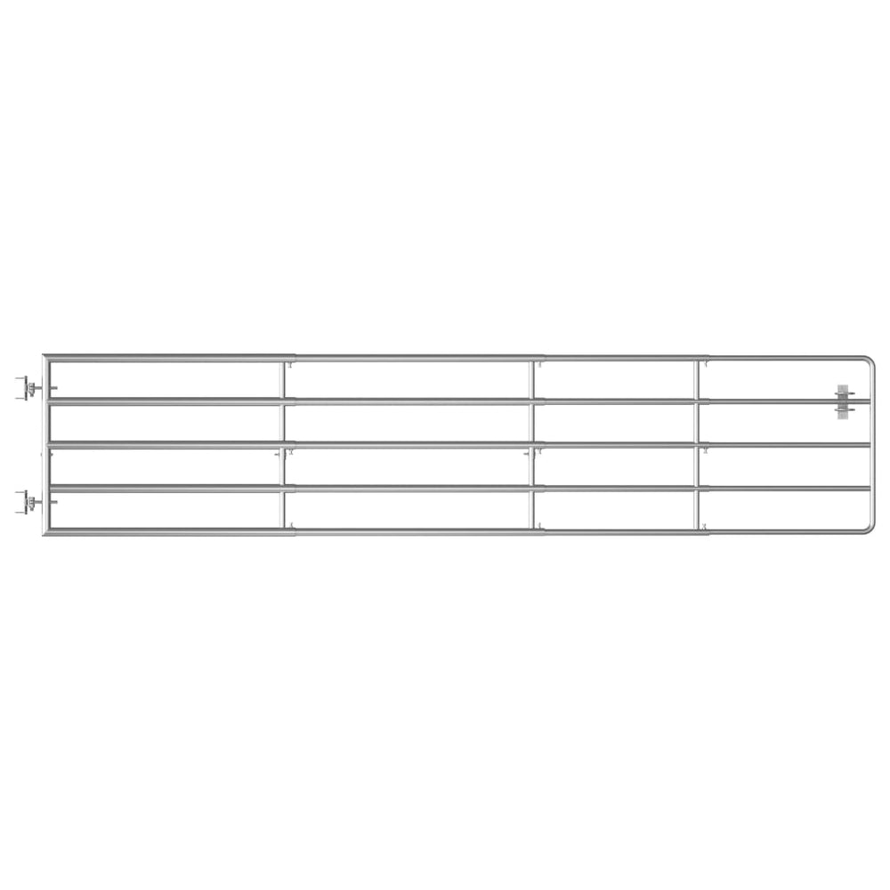 vidaXL 5-Bar Steel Pasture Gate (150-400)×90 cm Silver