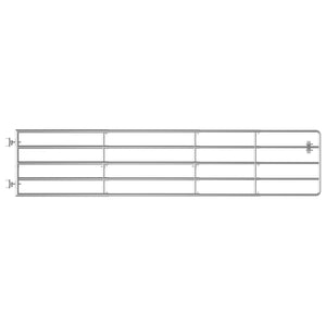 vidaXL 5-Bar Steel Pasture Gate (150-400)×90 cm Silver