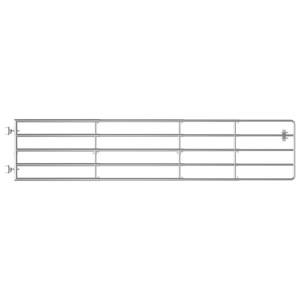 vidaXL 5-Bar Steel Pasture Gate (150-400)×90 cm Silver