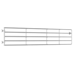 vidaXL 5-Bar Steel Pasture Gate (150-400)×90 cm Silver