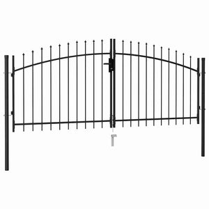 vidaXL Woerden Double-Door Garden Gate with Spikes 299.5 x 174.5 cm