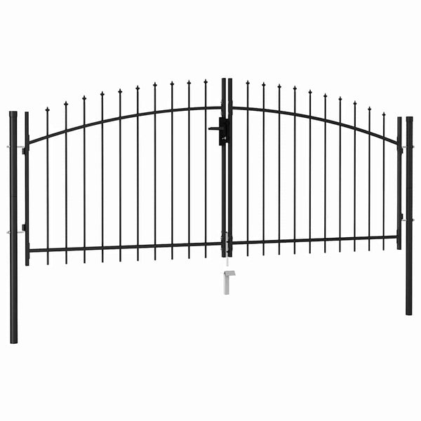vidaXL Woerden Double-Door Garden Gate with Spikes 299.5 x 174.5 cm