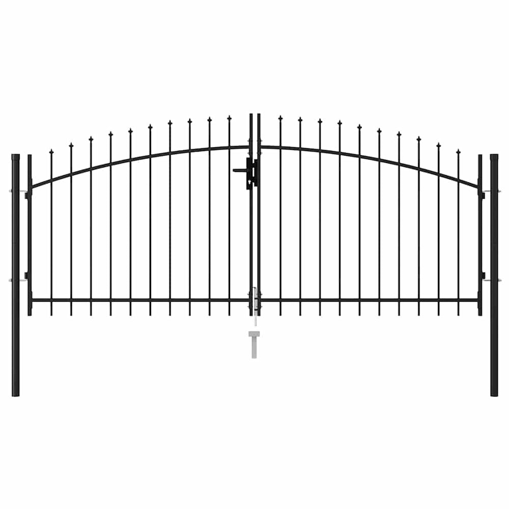 vidaXL Woerden Double-Door Garden Gate with Spikes 299.5 x 174.5 cm