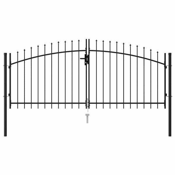 vidaXL Woerden Double-Door Garden Gate with Spikes 299.5 x 174.5 cm