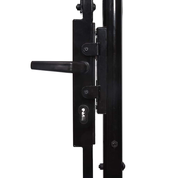 vidaXL Gate BOXTEL Single Gate with Arch Top Steel 1 x 1.2 m Black