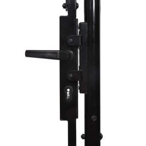 vidaXL Fence Gate BOXTEL Single Door with Spike Steel 1 x 1 m Black