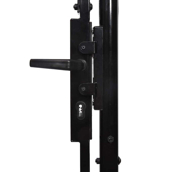 vidaXL Fence Gate BOXTEL Single Door with Spike Steel 1 x 1 m Black
