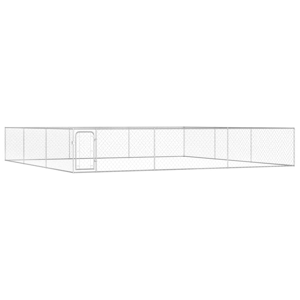 vidaXL Outdoor Dog Kennel Galvanized Steel 6 x 6 x 1 m