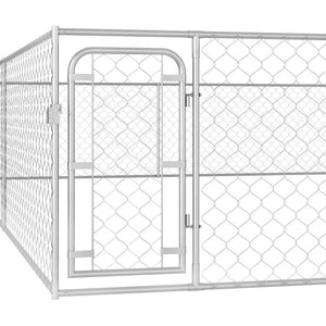 vidaXL Outdoor Dog Kennel Galvanized Steel 6 x 6 x 1 m